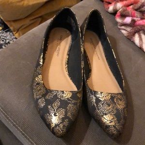 black with gold flowers flats Christian Soriano